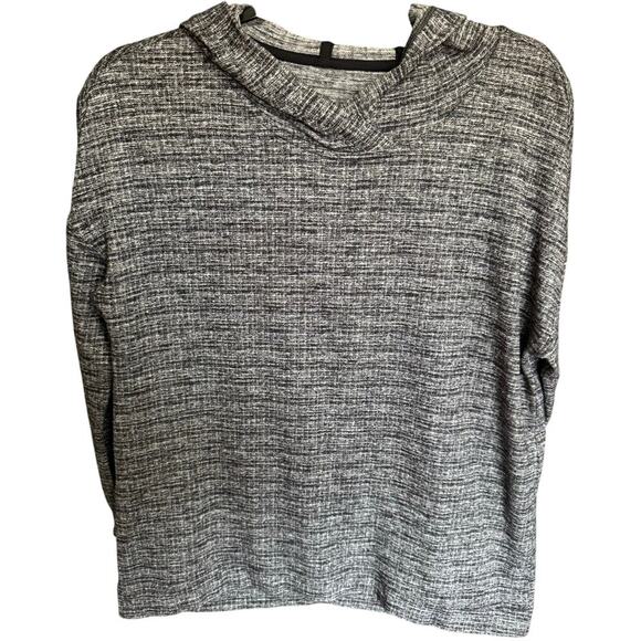 Lululemon Extra Mile Hoodie Sweatshirt Pullover Loose Fit Black White Size 12 - Picture 5 of 13